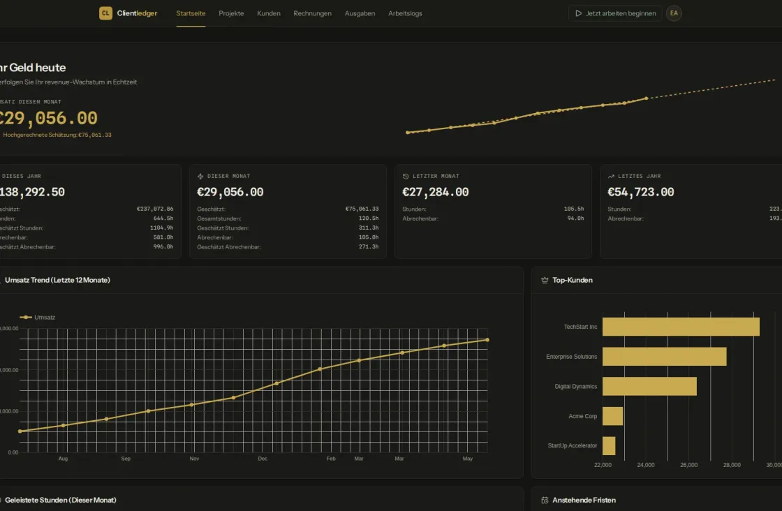 ClientLedger Dashboard
